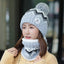 Women's Cozy Knit Wool Cap with Ear and Neck Warmer for Winter