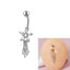 Flower Butterfly Zircon Belly Ring with Copper Inlay and Stainless Steel