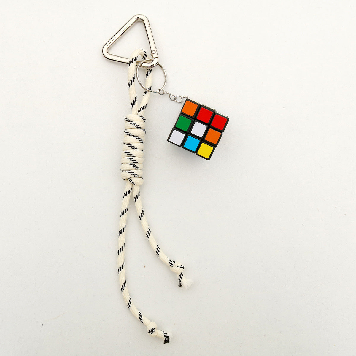 Geometric Nylon Bag Pendant Keychain with Adjustable Colorful Strap