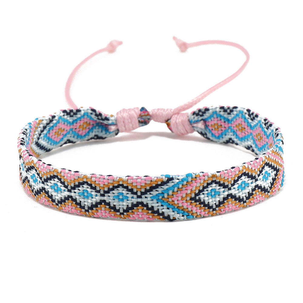 Retro Bohemian Rhombus Nylon Friendship Bracelet