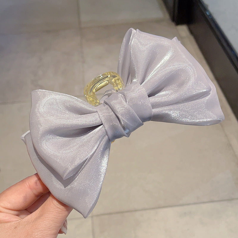 Women's Bow Knot Cloth Hair Claw Clip - Large Princess Hairpin Shark Clip Headwear