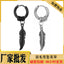 Fashion Feather Titanium Steel Coil Drop Earrings