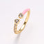 Simple Heart Shape Zircon 18K Gold Plated Open Ring - Minimalist Design Fashion Statement Ring