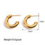 1 Pair Geometric Hollow 18K Gold Plated Stainless Steel Earrings