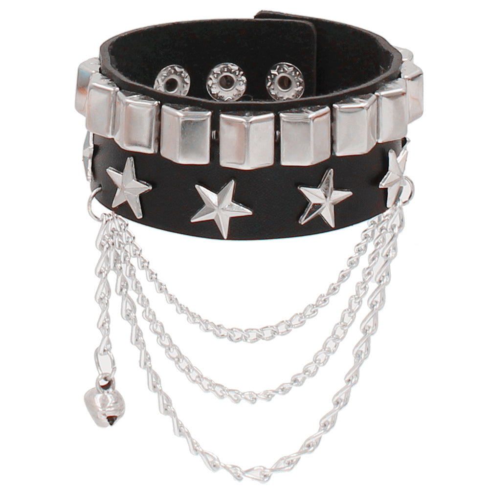 Punk Skull Multi-Layer Leather Rivet Bracelet