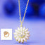 Fashion Simple Style Flower Titanium Steel Plating Flowers Zircon Necklace
