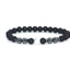 Retro Matte Black Magnetic Stone Beaded Anklet