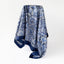 Unisex Blue Paisley Print Satin Silk Scarf Shawl