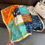 Women's Color Block Cat Print Polyester Silk Square Scarf 70cm