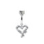 Elegant Butterfly Wings Zircon Rhinestone Belly Ring in White Gold Plated Stainless Steel