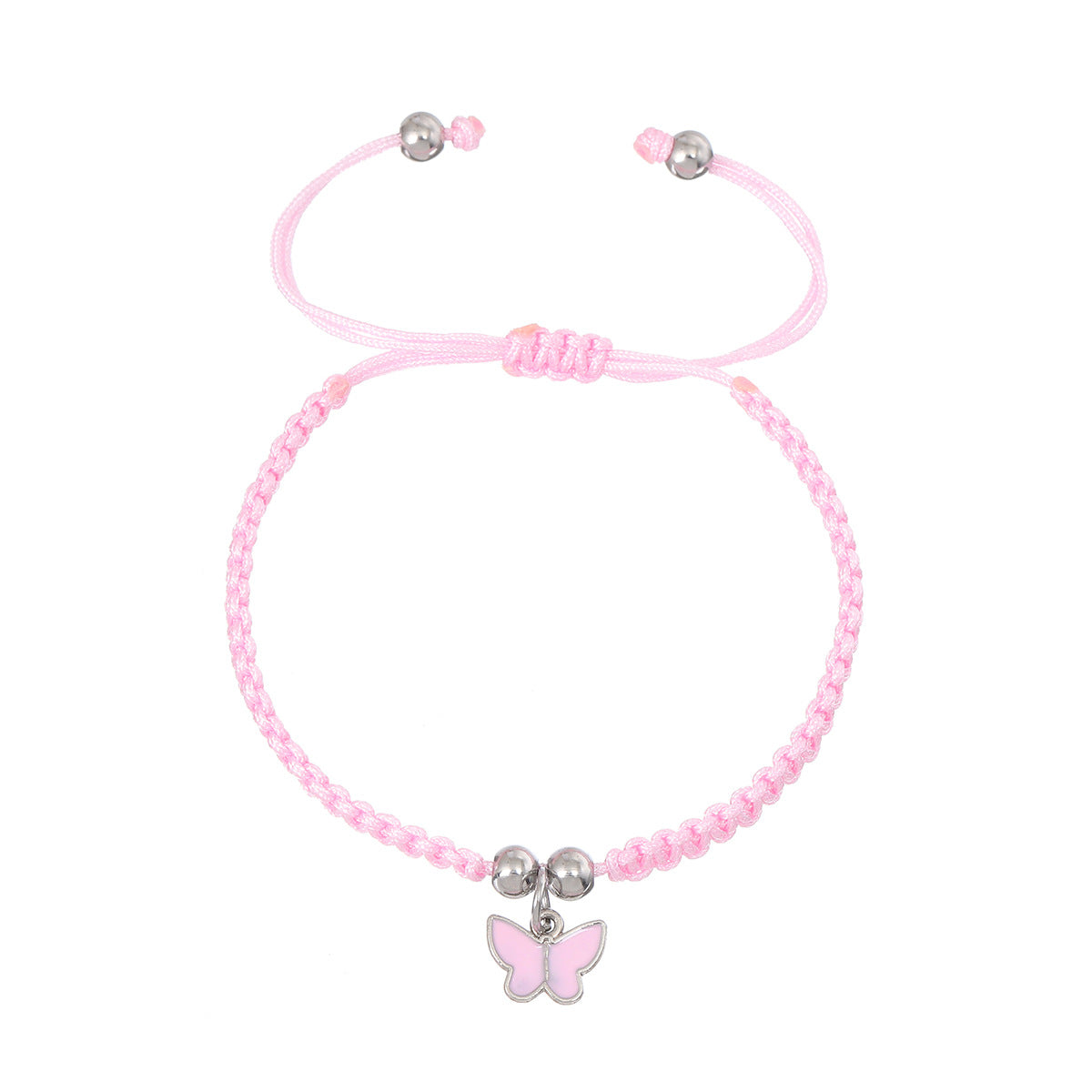 Cute Butterfly Nylon Metal Braid Adjustable Women's Bracelet