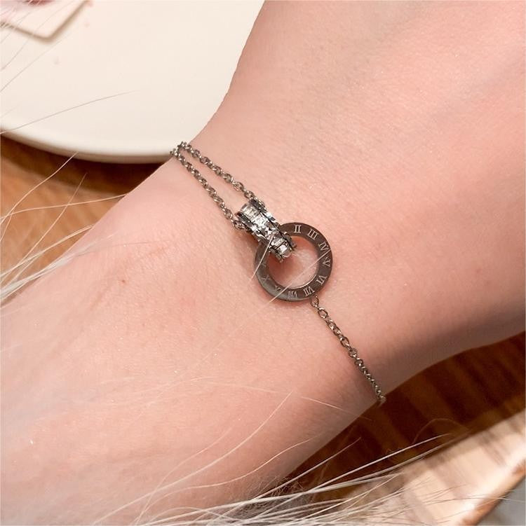 1 Piece Fashion Constellation Titanium Steel Water Ripples Plating Bracelets