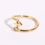 Simple Constellation Symbol Gold Plated Zircon Open Ring Set