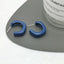 Klein Blue C Shape Alloy Stud Earrings - Niche Simple Design Korean Style for Women