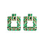 Luxurious Vintage Square Gemstone Rhinestone Alloy Earrings