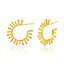 1 Pair Minimalist Sunflower Design 18k Gold Plated Copper Earrings