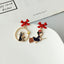 Fashion Cartoon Enamel Butterfly Bow Drop Earrings