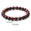 Tiger Eye & White Pine Matte Black Agate Beaded Bracelet Set