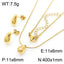 1 Pair Minimalist Water Droplet 18K Gold Plated Stainless Steel Earrings and Necklace Set