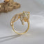 1 Piece Fashion Leopard Head Zircon Inlay Adjustable Ring