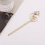 Women's Antique Geometric Metal Hairpin with Pearl Inlay