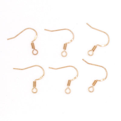 Copper Geometric U-Shaped Earring Hooks with Bead for DIY Jewelry Making