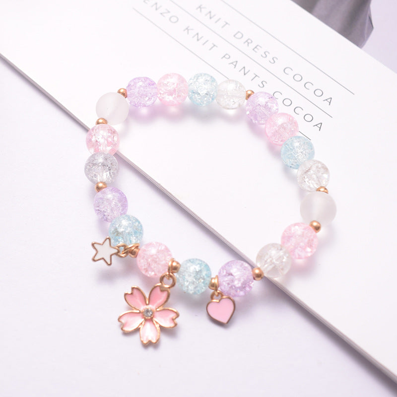 Cute Animal & Daisy Beaded Glass Bracelet for Women