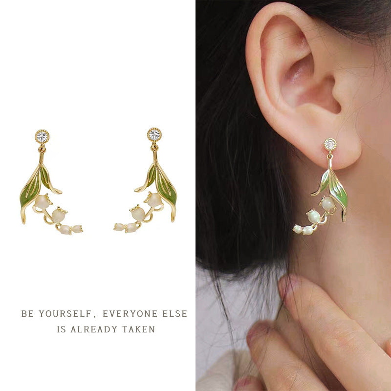 1 Pair Vintage Leaf Flower Bow Knot Pearl Zircon Clip-On Earrings