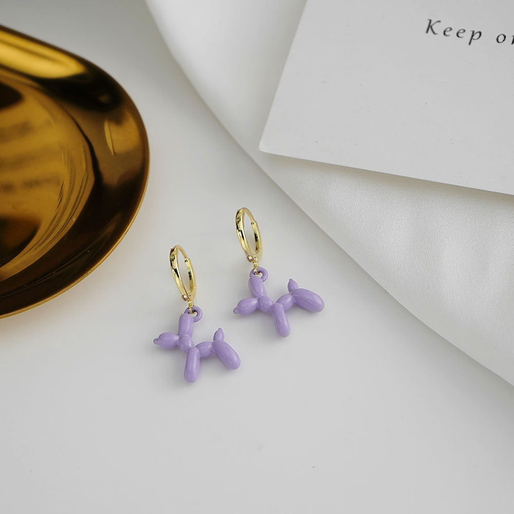 Simple Style Candy Color Balloon Dog Alloy Women's Earrings