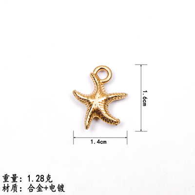 10 Pcs Beach Starfish Alloy Plating Jewelry DIY Earring and Hair Accessories Kit