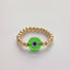 Artistic Evil Eye 18K Gold Plated Beaded Glass Ring