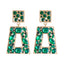 Elegant Vintage Square Rhinestone Drop Earrings