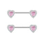 1 Piece Heart Shaped Zirconia Belly Rings Stainless Steel Inlay Rhinestones Pink Fashion Piercing Jewelry