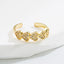 Elegant Heart-Shaped Adjustable Gold Plated Copper Ring with Zircon