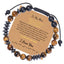 Retro Geometric Natural Tiger Eye Stone Morse Code Men's Bracelet