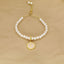 18K Gold Plated Adjustable Letter Pendant Imitation Pearl Bracelet