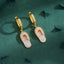 2 Pieces Devil's Eye Inlay Zircon 18K Gold Plated Drop Earrings