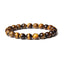 Simple Natural Stone Matte Tiger Eye Beaded Bracelet