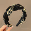 Retro Woven Twist Headband for Women - Elegant Black Hair Accessory