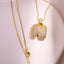 Vintage 18k Gold Plated Zircon Initial Pendant Necklace