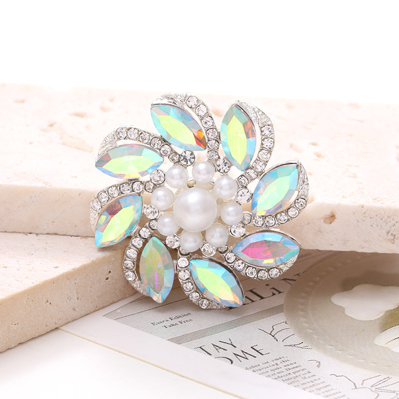 4cm Zinc Alloy Flower Gemstone and Crystal DIY Ornament Accessories