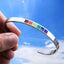 Simple Rainbow Stainless Steel Adjustable Cuff Bracelet