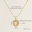 Glam Shiny Heart Shape Zircon Inlay 18K Gold Plated Stainless Steel Layered Pendant Necklace