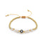 Devil's Eye Freshwater Pearl & 18K Gold Plated Beaded Bracelet