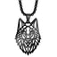 Punk Hollow Wolf Head Stainless Steel Men's Necklace