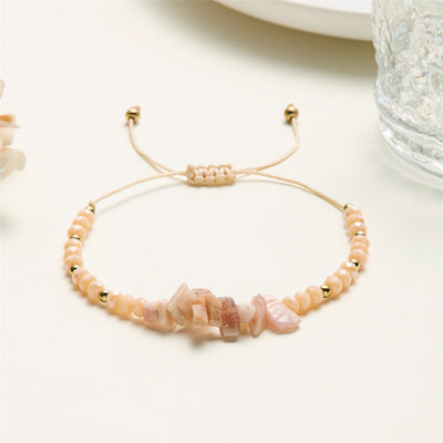 Retro Bohemian Irregular Natural Stone Rope Bracelets