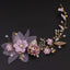 Vintage Purple Bridal Headpiece with Gold Leaf and Floral Accents