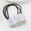 Retro Square Acetate Buckle Hair Tie with Leather Band