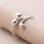 Ethnic Animal Alloy Adjustable Cat and Dog Unisex Ring