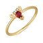 18k Gold Colorful Zircon Marine Animal Ring